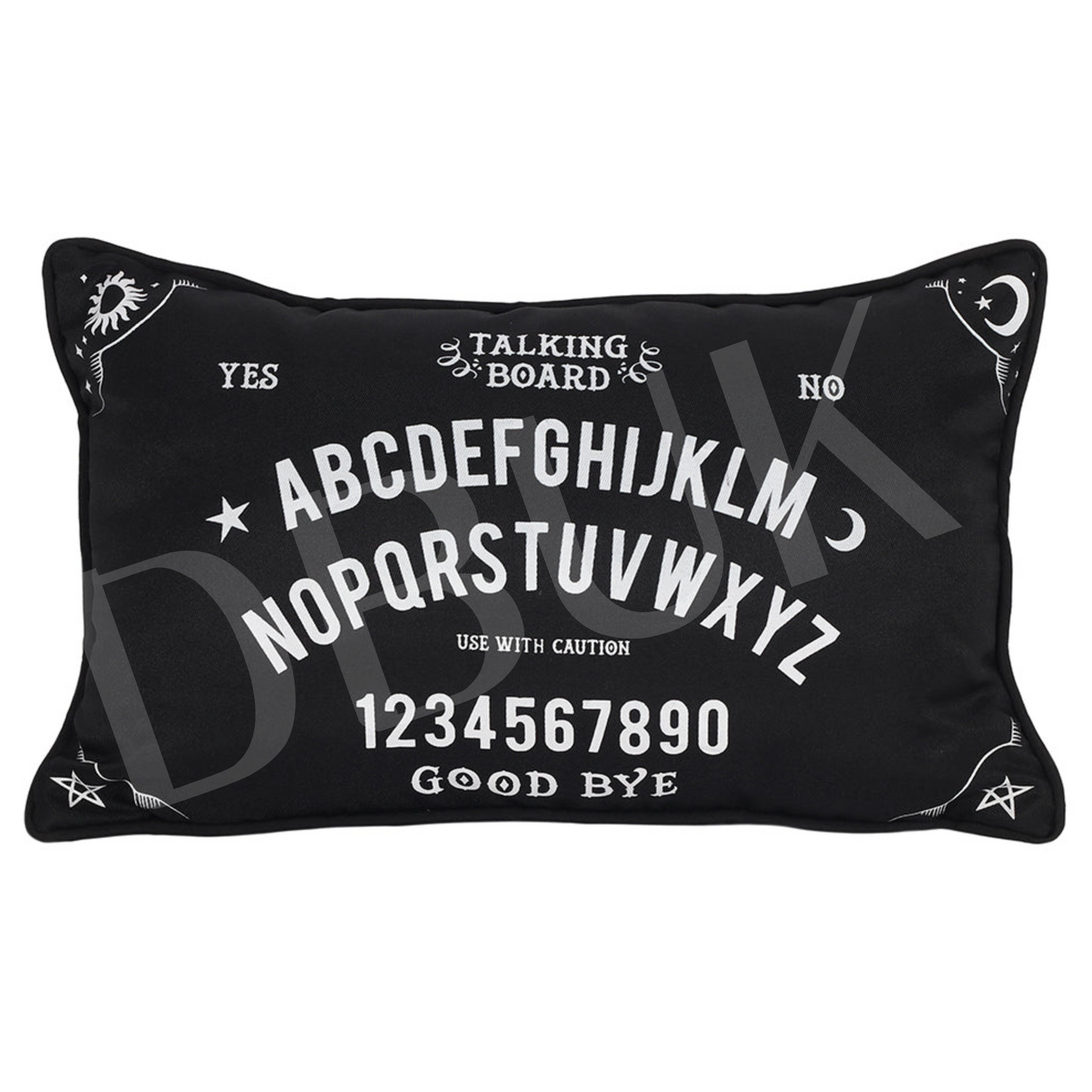 Small Rectangular Black and White Talking Board Cushion