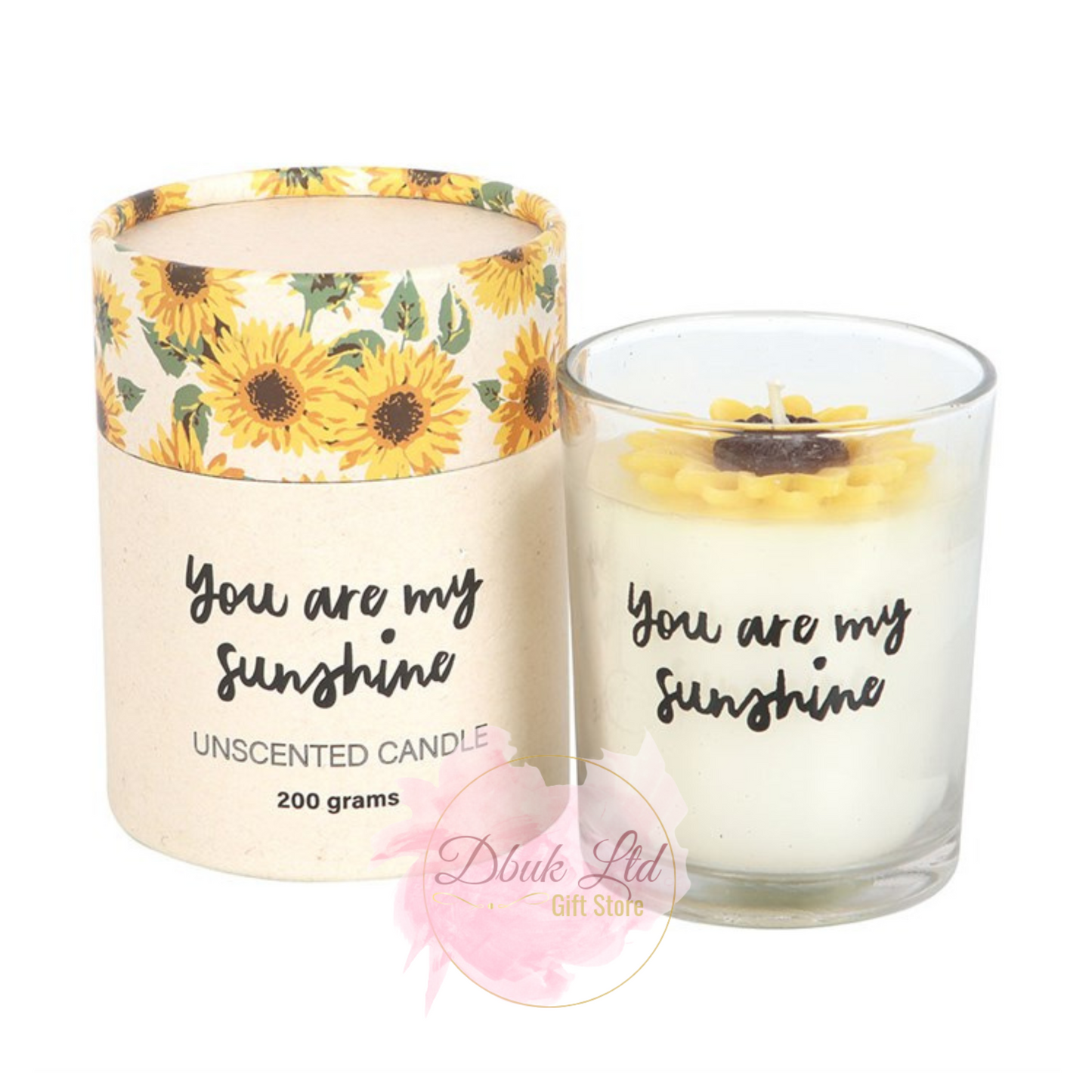 You Are My Sunshine Candle with 3D Sunflower