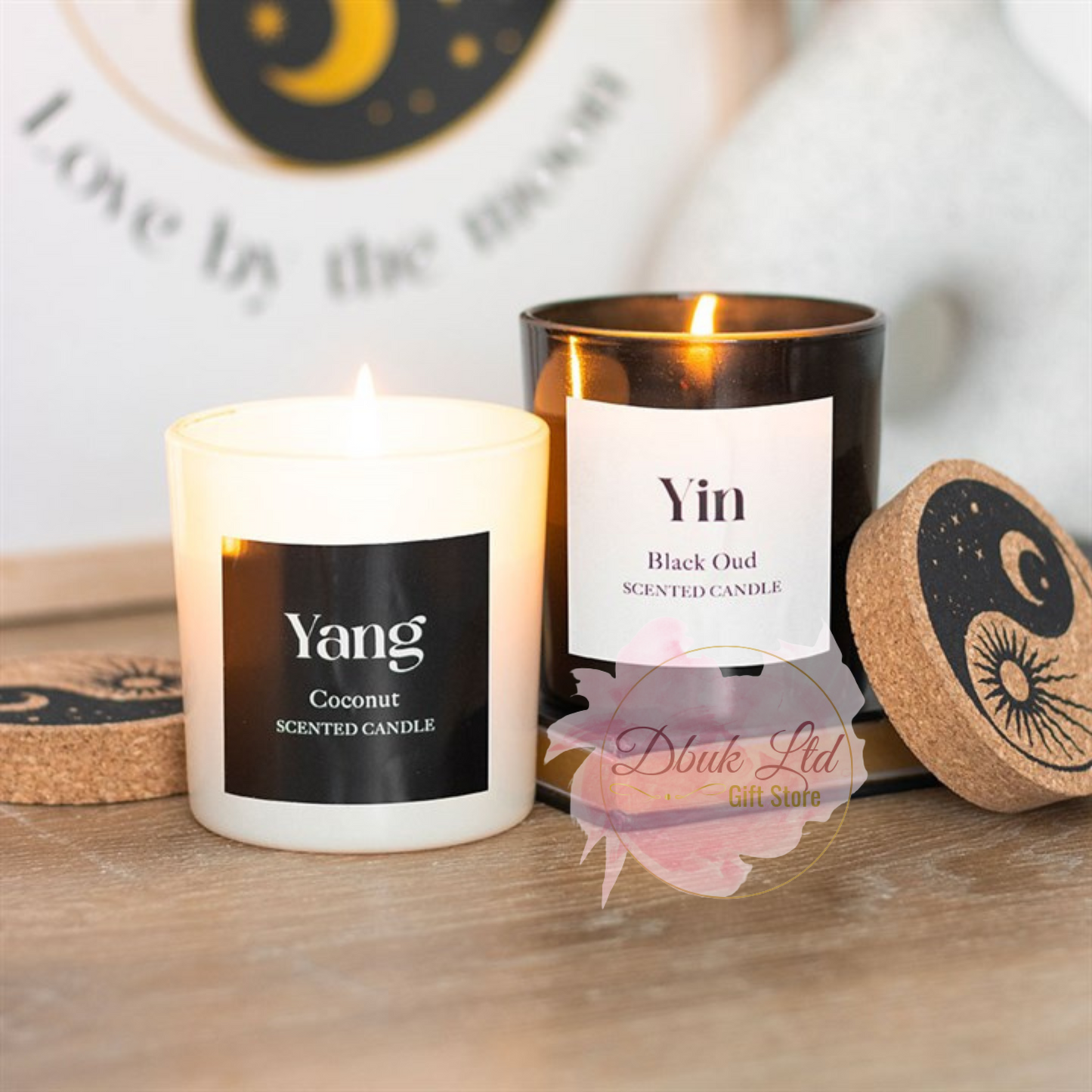 Set of 2 Yin Yang Black Oud & Coconut Candles
