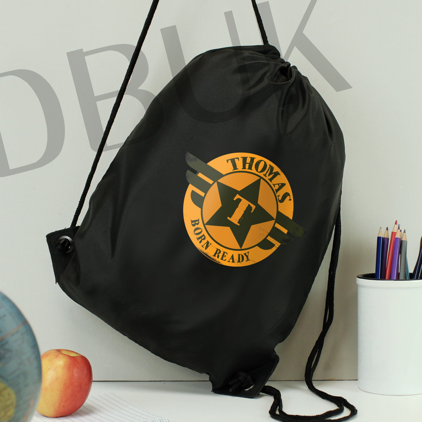 Personalised Badge Black Kit Bag