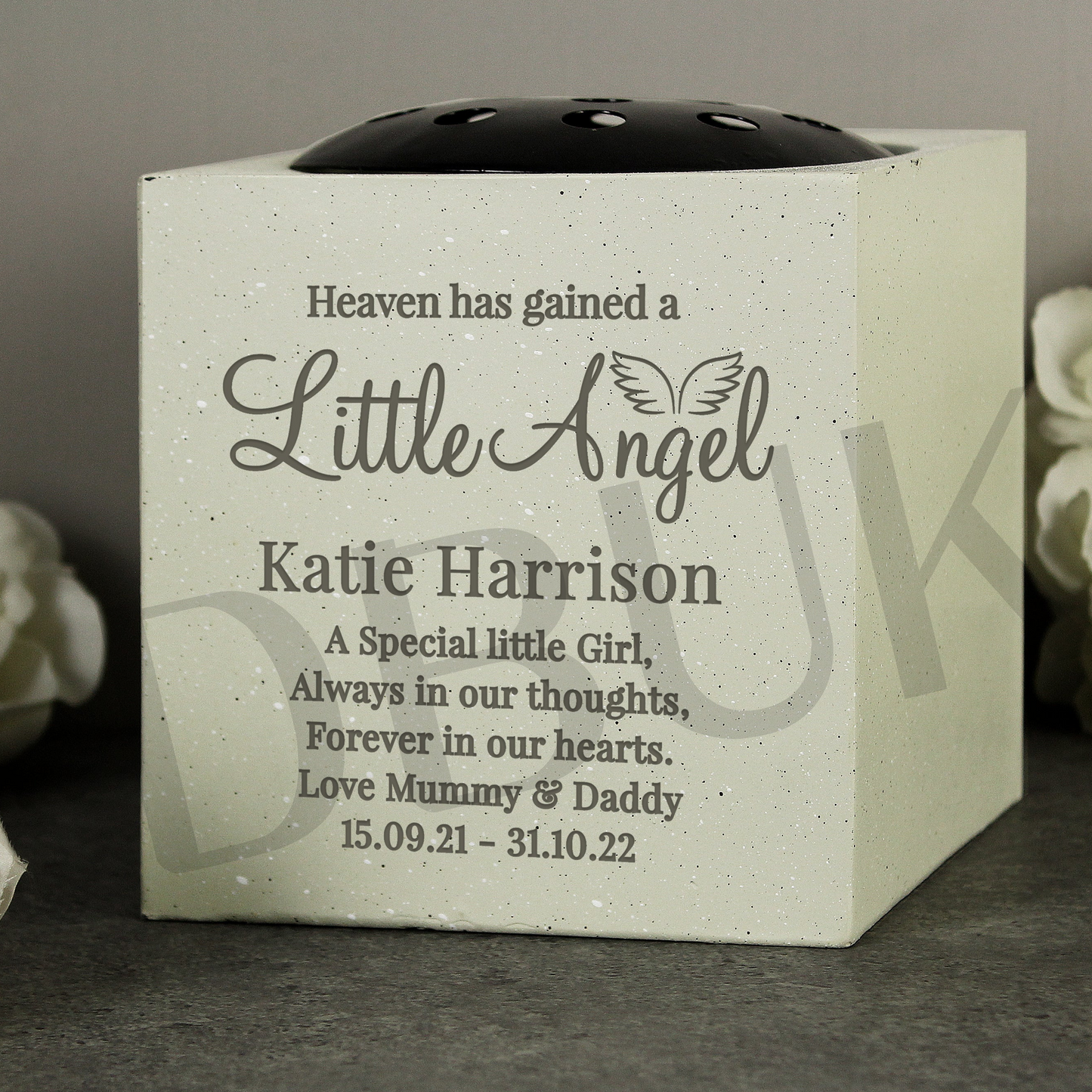 Personalised Little Angel Memorial Vase