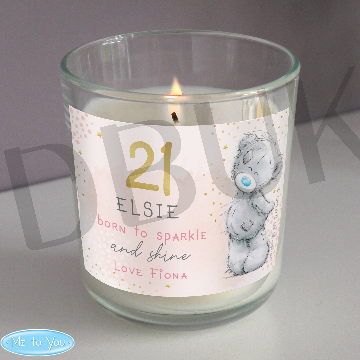 Personalised Me To You Sparkle & Shine Birthday Scented Jar Candle