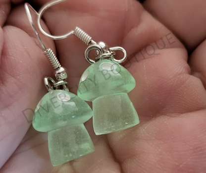 Glow In The Dark Mushroom Earrings