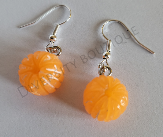 Novelty Peeled Orange Earrings