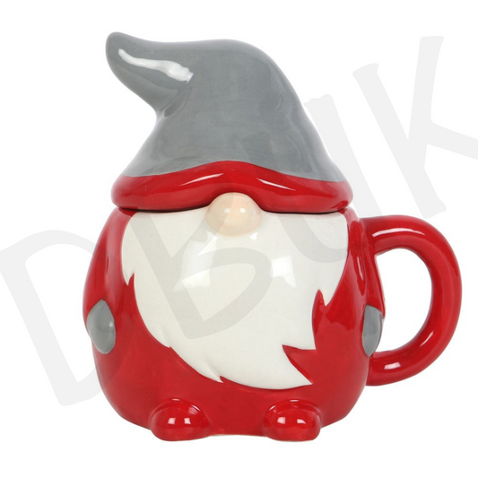 Red & Grey Gonk Lidded Mug