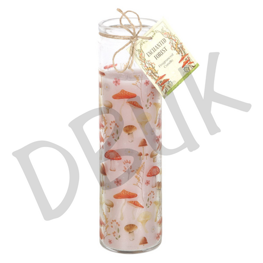 Mushroom Print Enchanted Forest Tube Candle