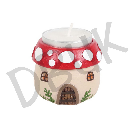 Mushroom House Resin Tealight Holder