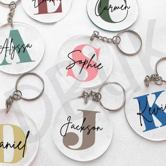Personalised Letter with Name Keychain Pendant
