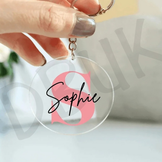 Personalised Letter with Name Keychain Pendant