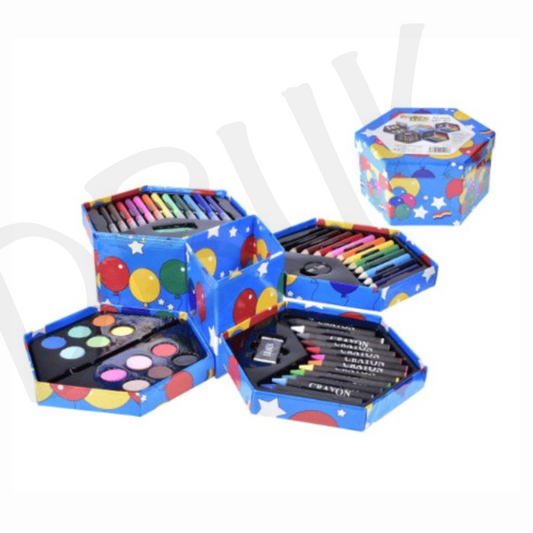 52 Piece Art Set in Hexagonal Box