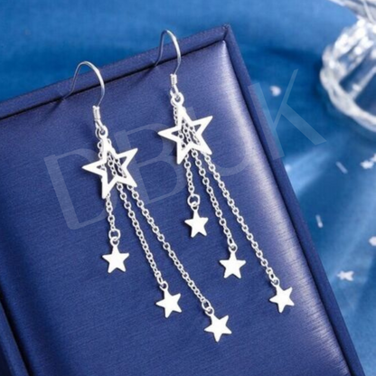 Triple Star Drop Earrings