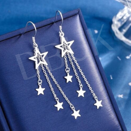 Triple Star Drop Earrings