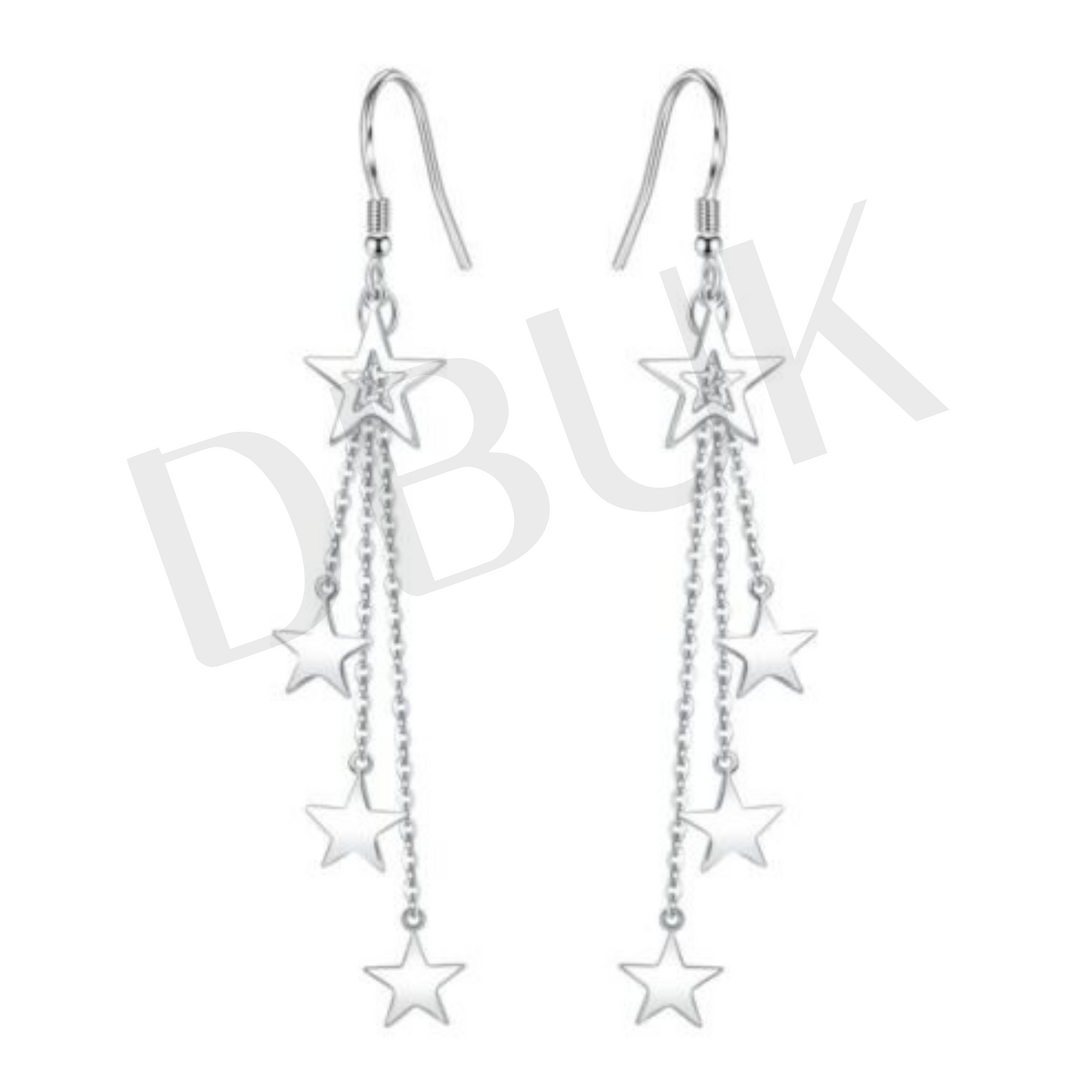 Triple Star Drop Earrings
