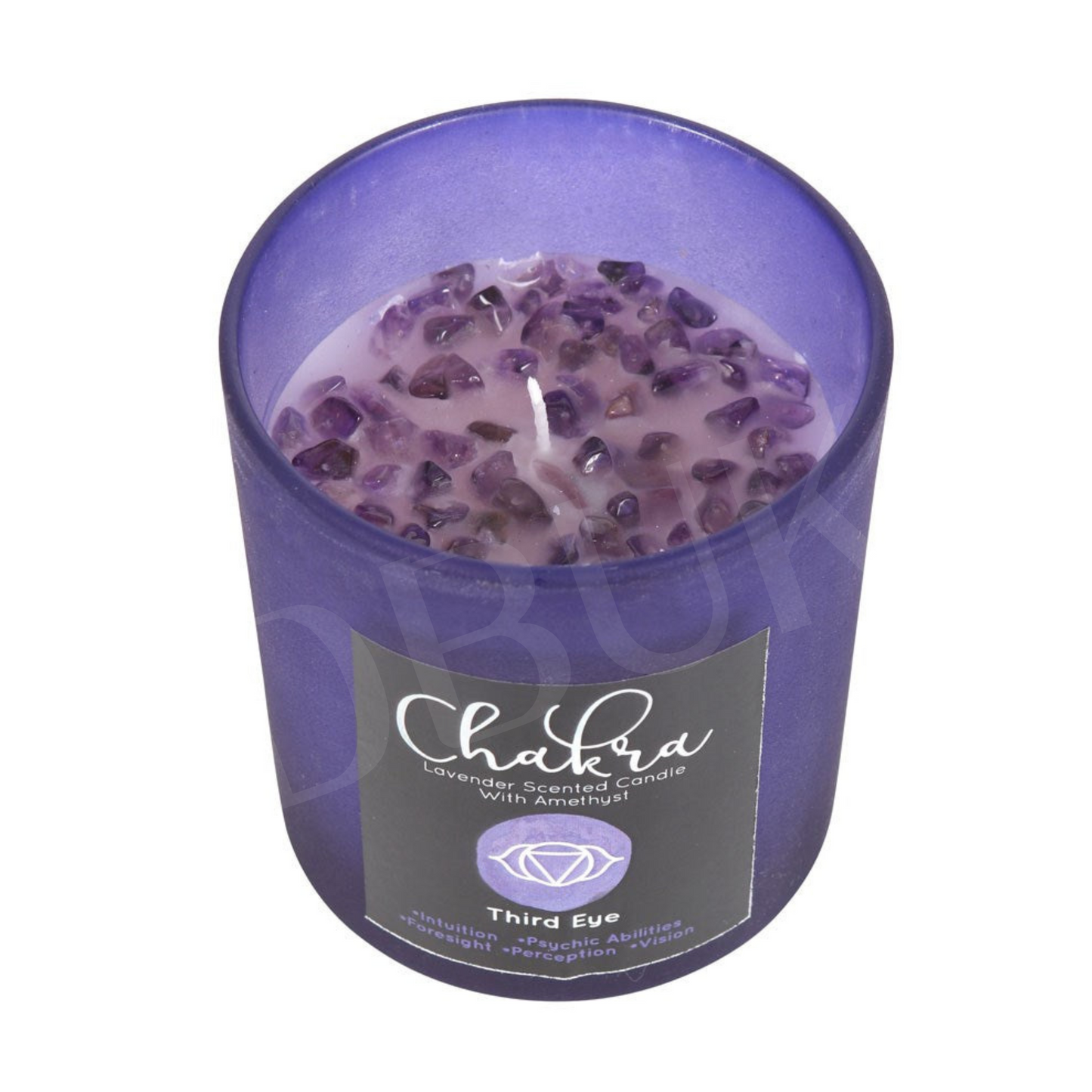 Third Eye Chakra Lavender Crystal Chip Candle