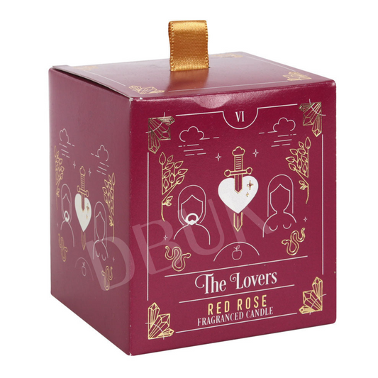 The Lovers Red Rose Tarot Candle