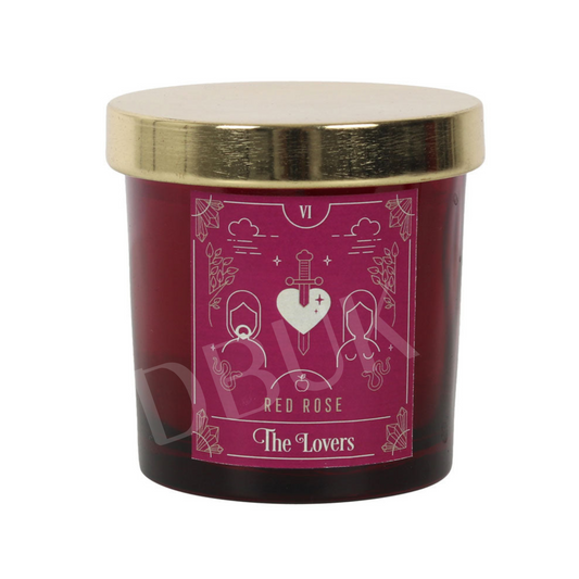 The Lovers Red Rose Tarot Candle