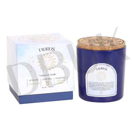 Taurus Amber & Vanilla Gemstone Zodiac Candle