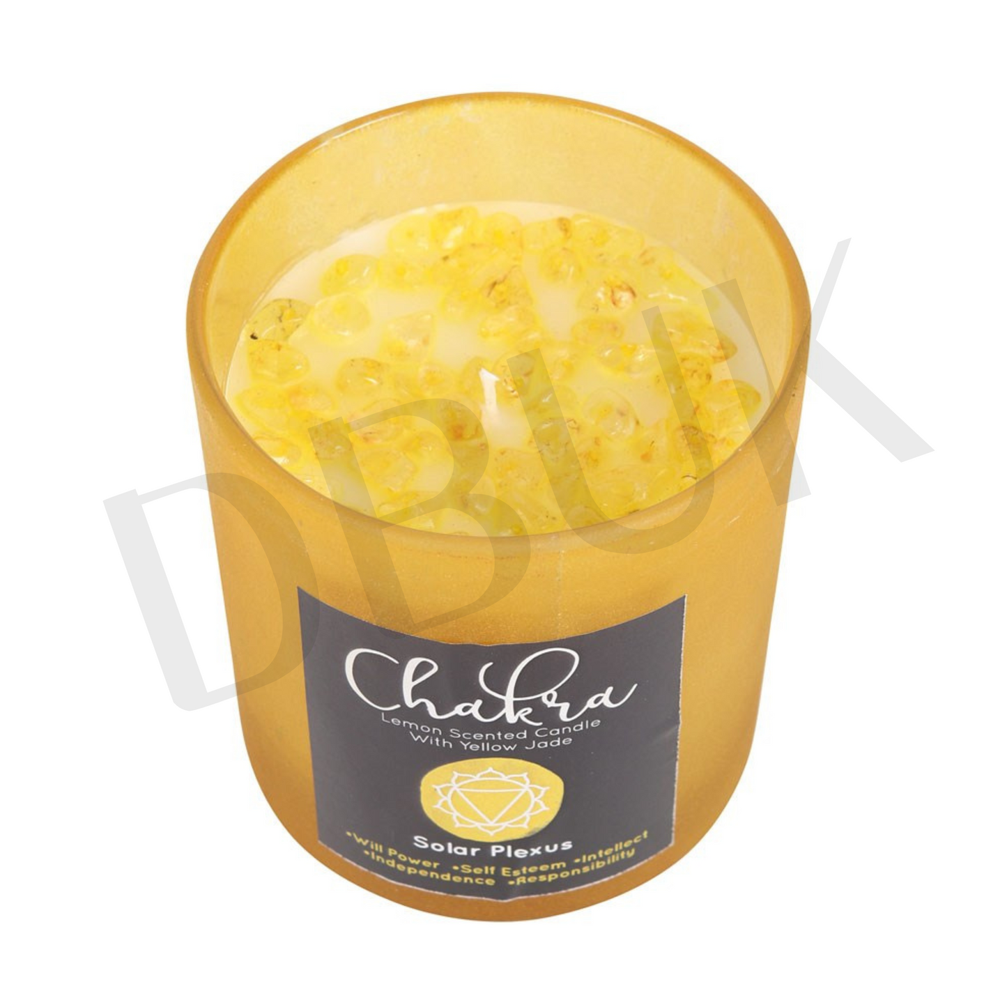 Solar Plexus Chakra Lemon Crystal Chip Candle