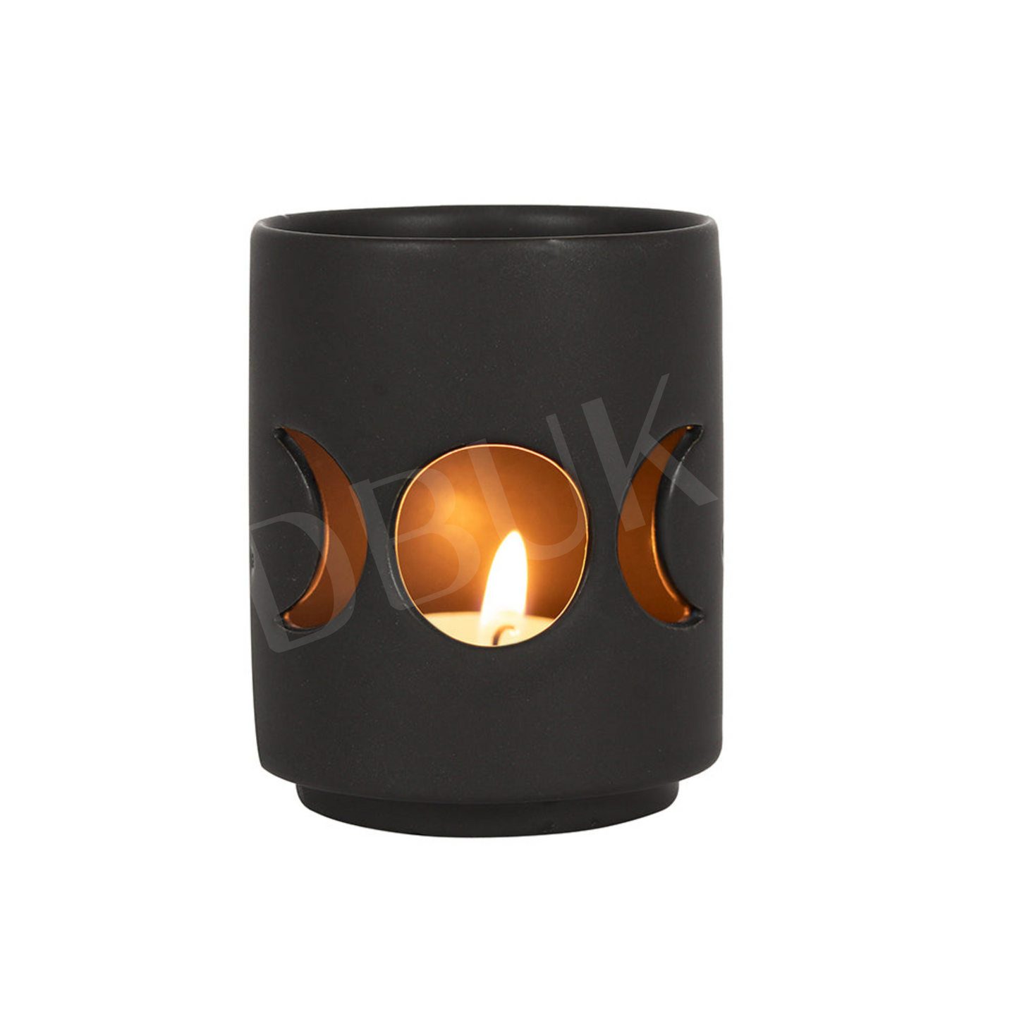 Small Black Triple Moon Cut Out Tealight Holder