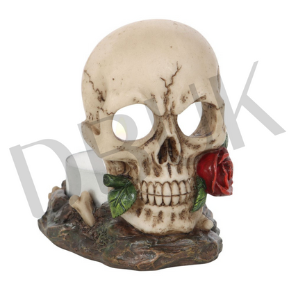 Skull Rose Tealight Holder
