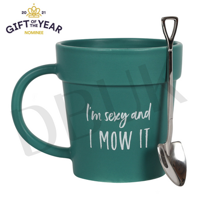Sexy and I Mow It Pot Mug and Shovel Spoon