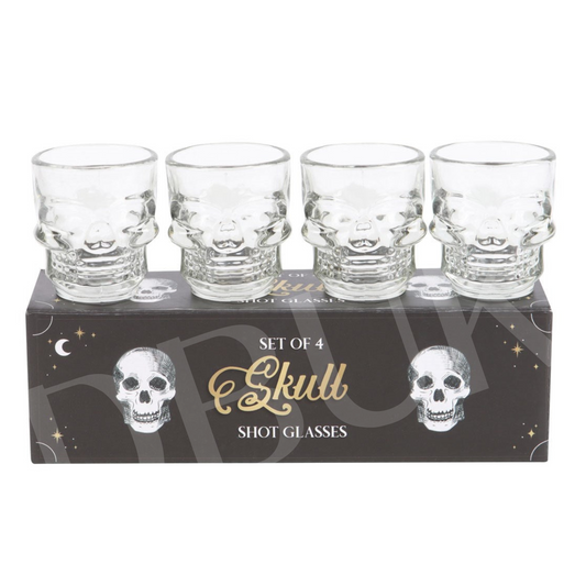 Set of 4 Skull Shot Glasses Set