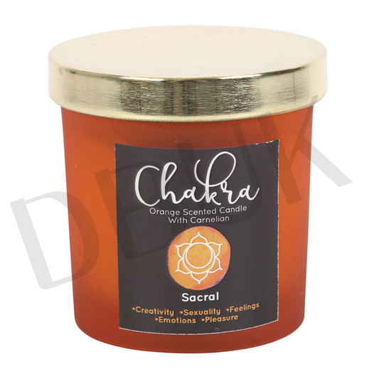 Sacral Chakra Orange Crystal Chip Candle