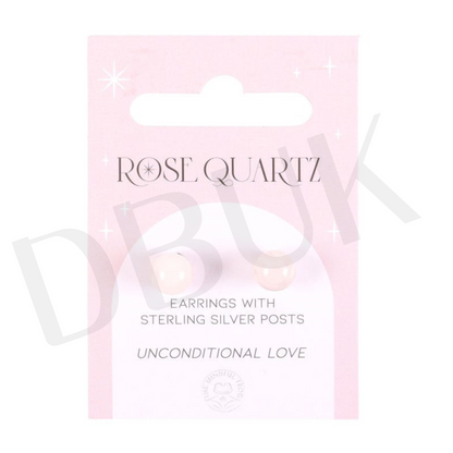 Rose Quartz Semi Precious Crystal Earrings