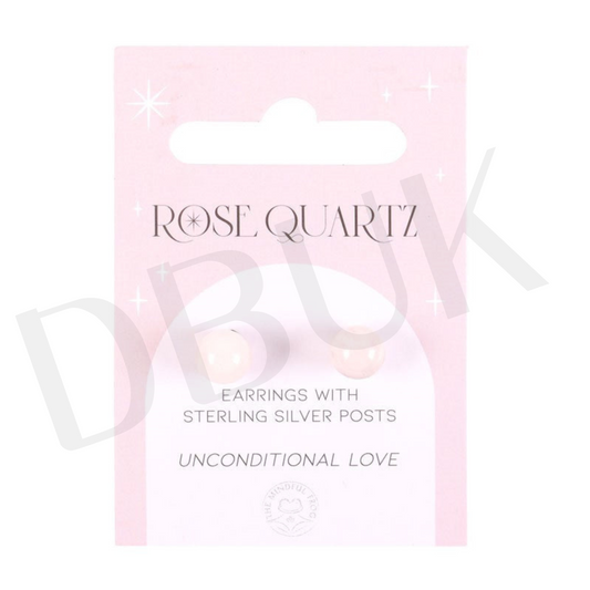 Rose Quartz Semi Precious Crystal Earrings