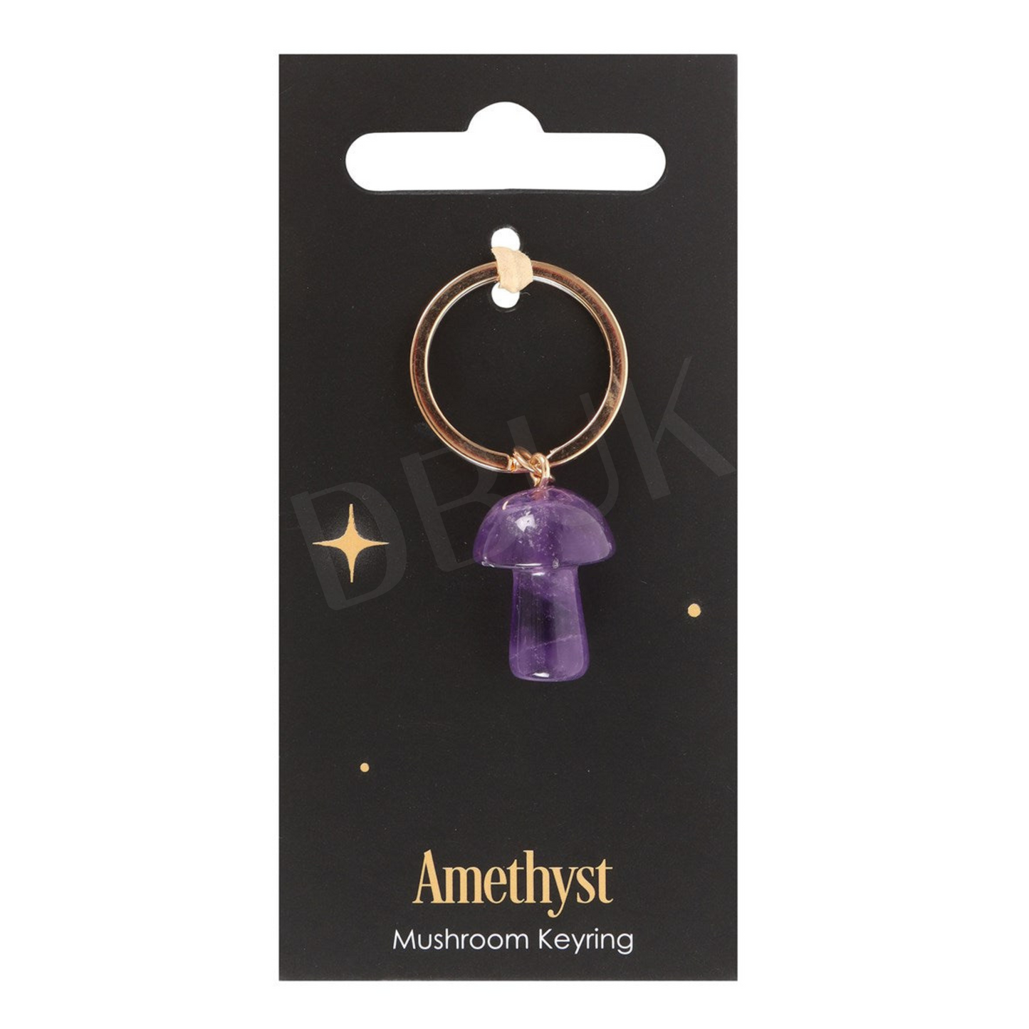 Rose Quartz Crystal Mushroom Keyring