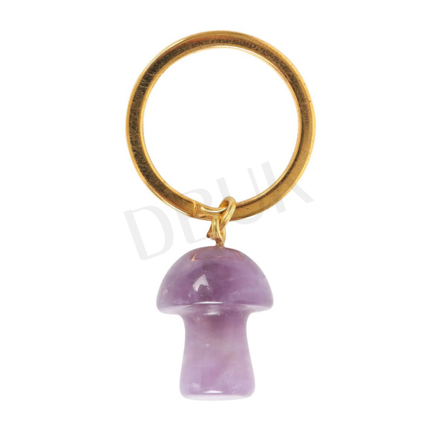 Rose Quartz Crystal Mushroom Keyring