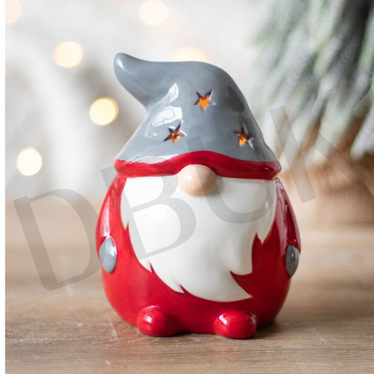 Red & Grey Gonk Tealight Holder