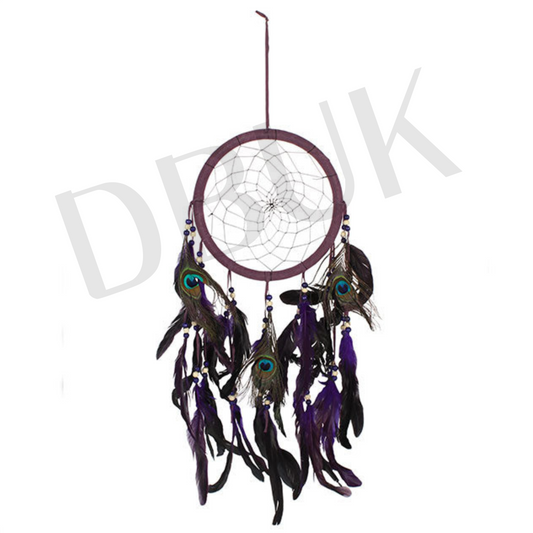 Purple Peacock Feather Dreamcatcher