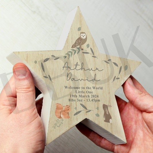 Personalised Woodland Animal Star Ornament