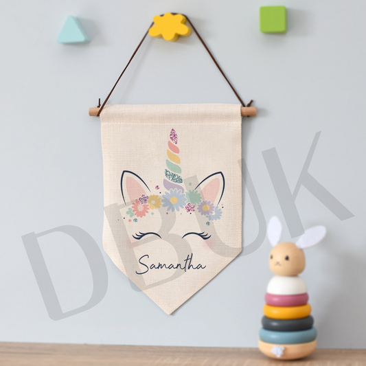 Personalised Unicorn Hanging Banner