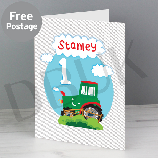 Personalised Tractor Birthday Card