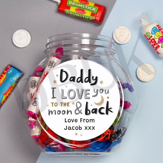 Personalised To the Moon and Back Sweet Jar