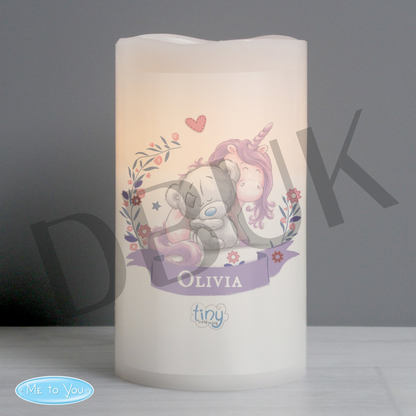 Personalised Tiny Tatty Teddy Unicorn Nightlight LED Candle