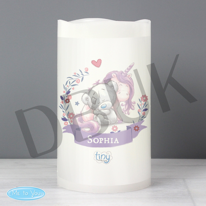 Personalised Tiny Tatty Teddy Unicorn Nightlight LED Candle