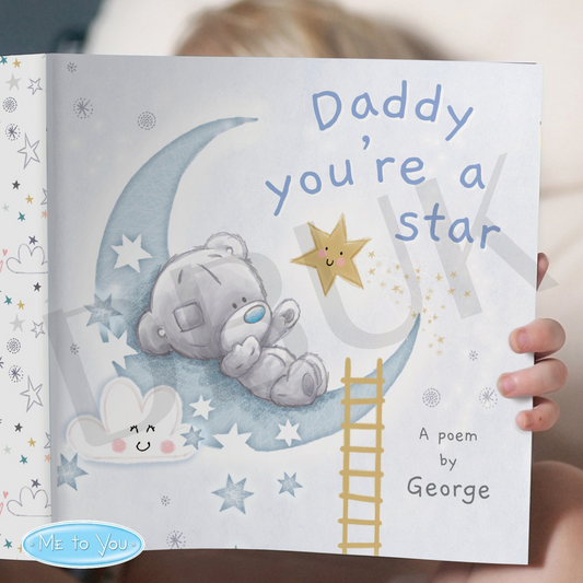 Personalised Tiny Tatty Teddy Daddy You're A Star Poem Book