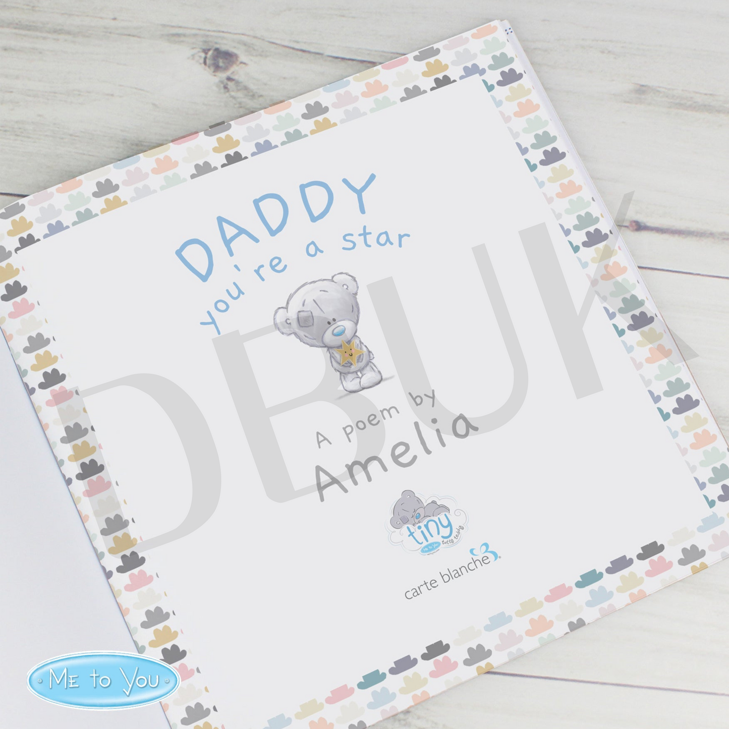 Personalised Tiny Tatty Teddy Daddy You're A Star Poem Book
