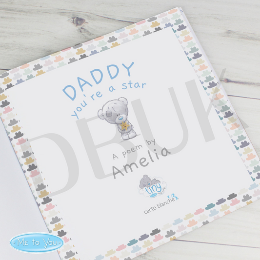 Personalised Tiny Tatty Teddy Daddy You're A Star Poem Book