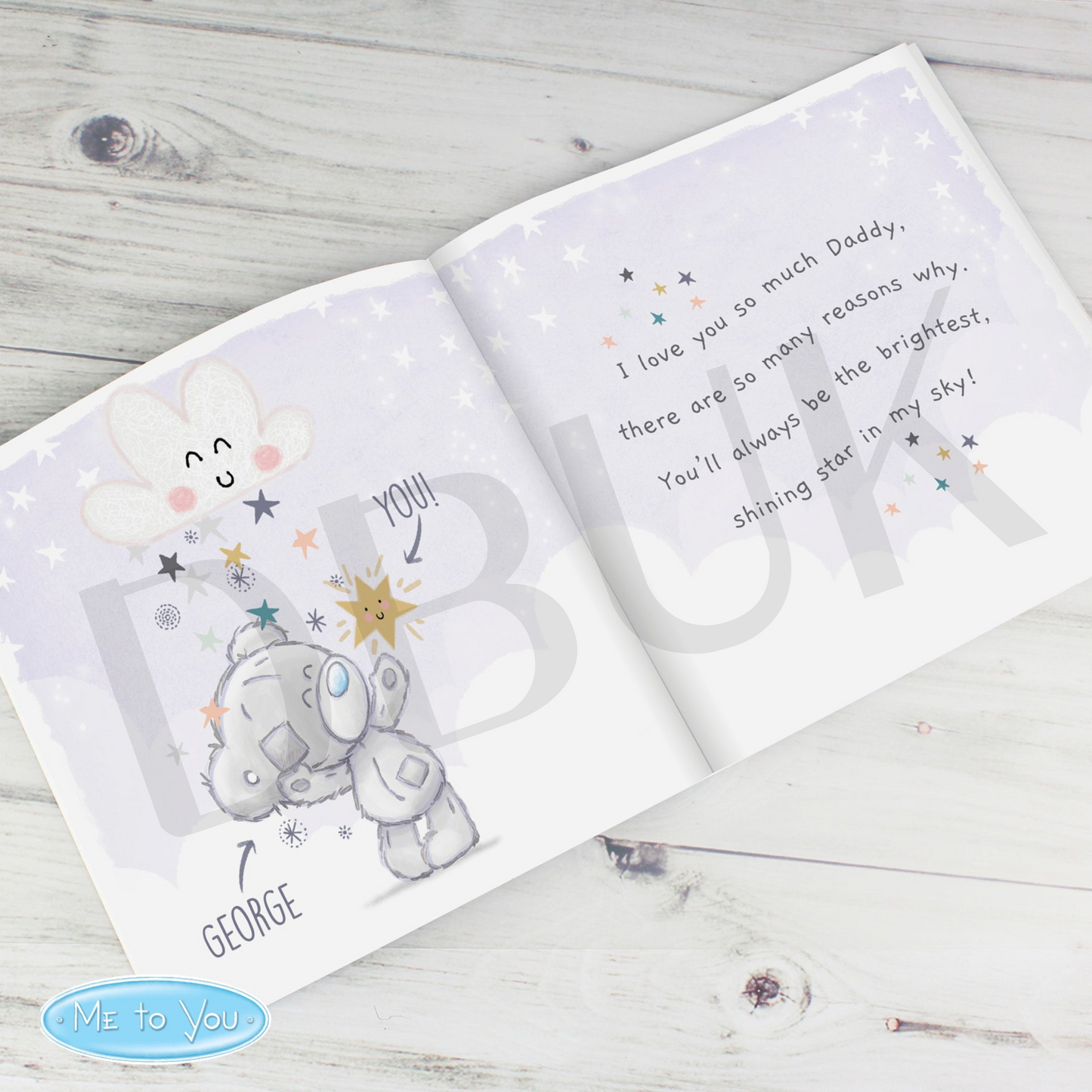 Personalised Tiny Tatty Teddy Daddy You're A Star Poem Book