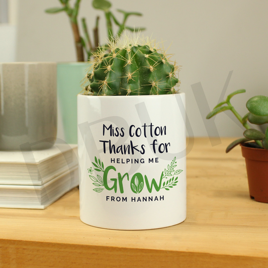 Personalised Thanks For Helping Me Grow Ceramic Storage Pot