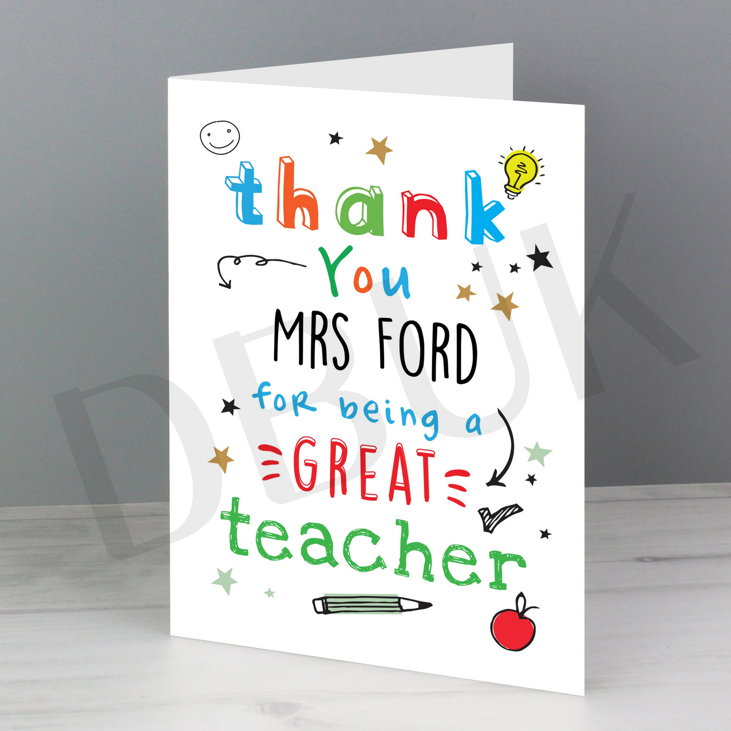 Personalised Thank You Teacher Card