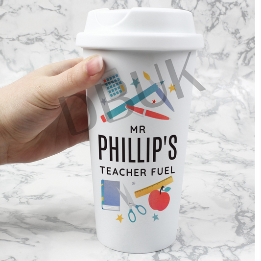 Personalised Teachers Insulated Reusable Eco Travel Cup