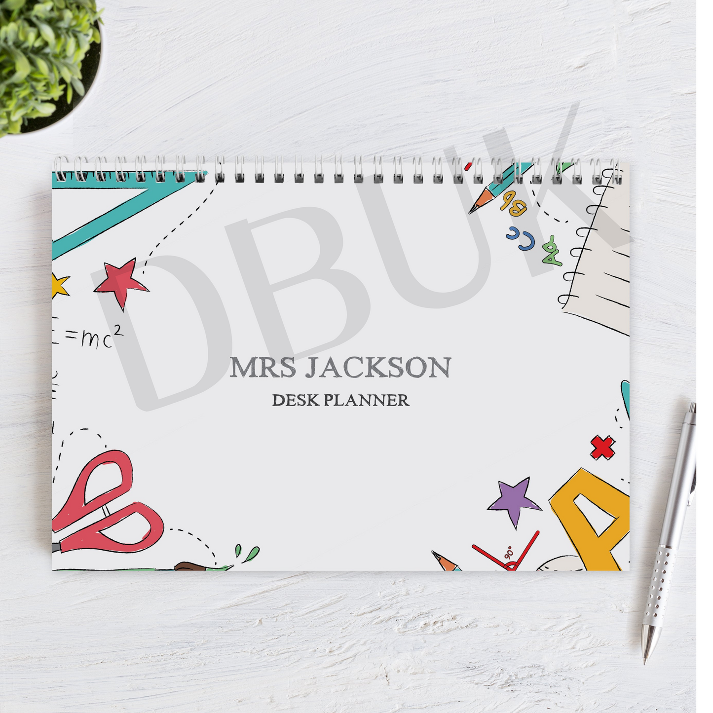 Personalised Teacher A4 Desk Planner