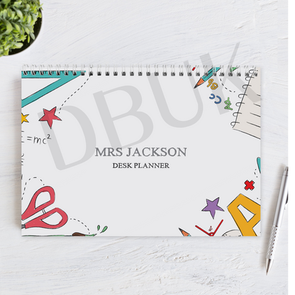 Personalised Teacher A4 Desk Planner