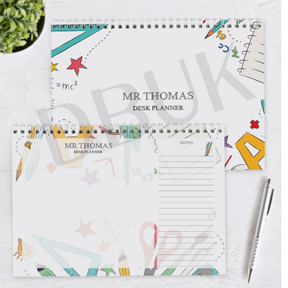 Personalised Teacher A4 Desk Planner