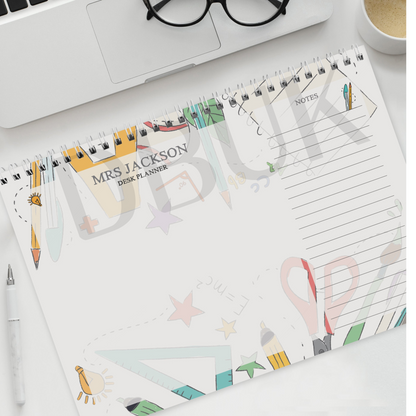 Personalised Teacher A4 Desk Planner
